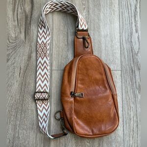 Brown Leather Sling Bag Crossbody NWOT